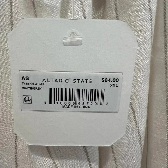 NEW with tags (NWT) Altard State Striped Cream Cotton Long Sleeve Shirt - Picture 4 of 12